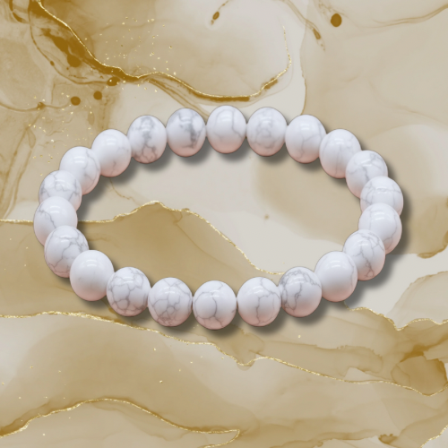 Bracelet en Howlite Blanche
