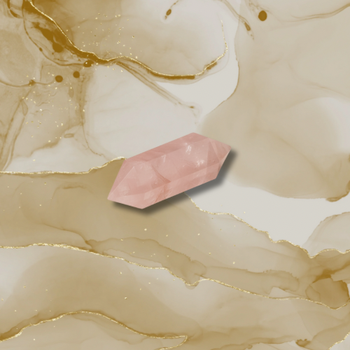 Baguette ou Pointe de Cristal de Quartz Rose