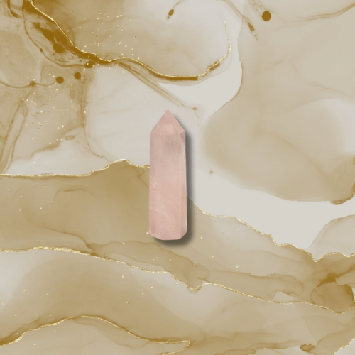 Baguette ou Pointe de Cristal de Quartz Rose
