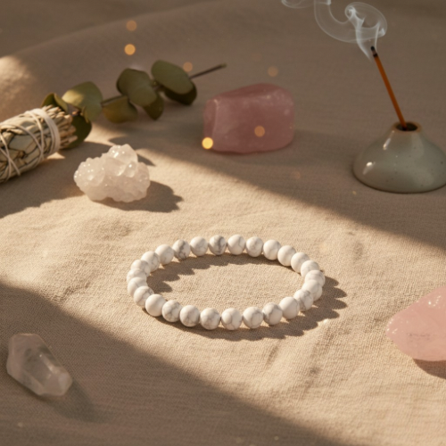 Bracelet en Howlite Blanche